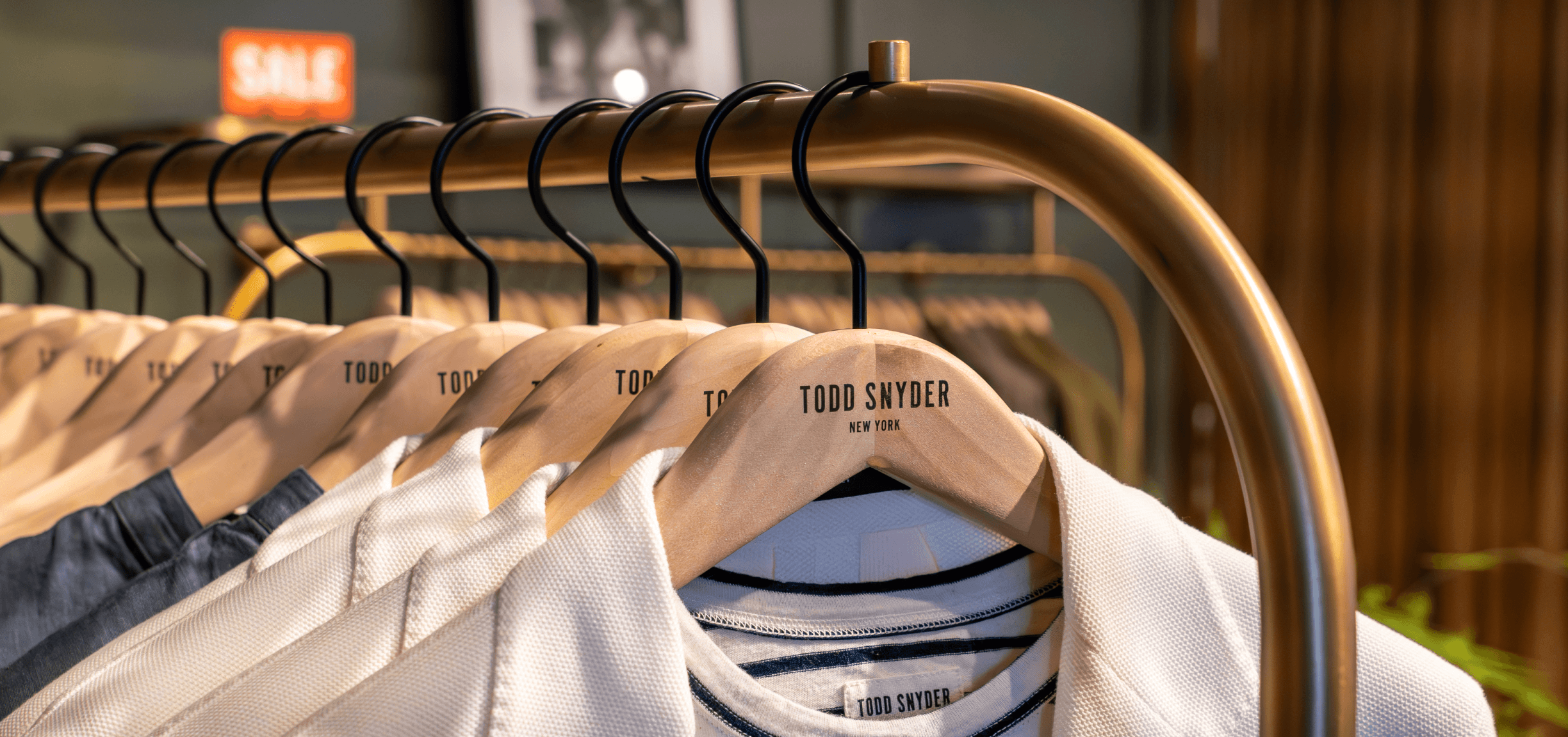 Todd Snyder clothing on hangers - Fashion in Williamsburg, Brooklyn