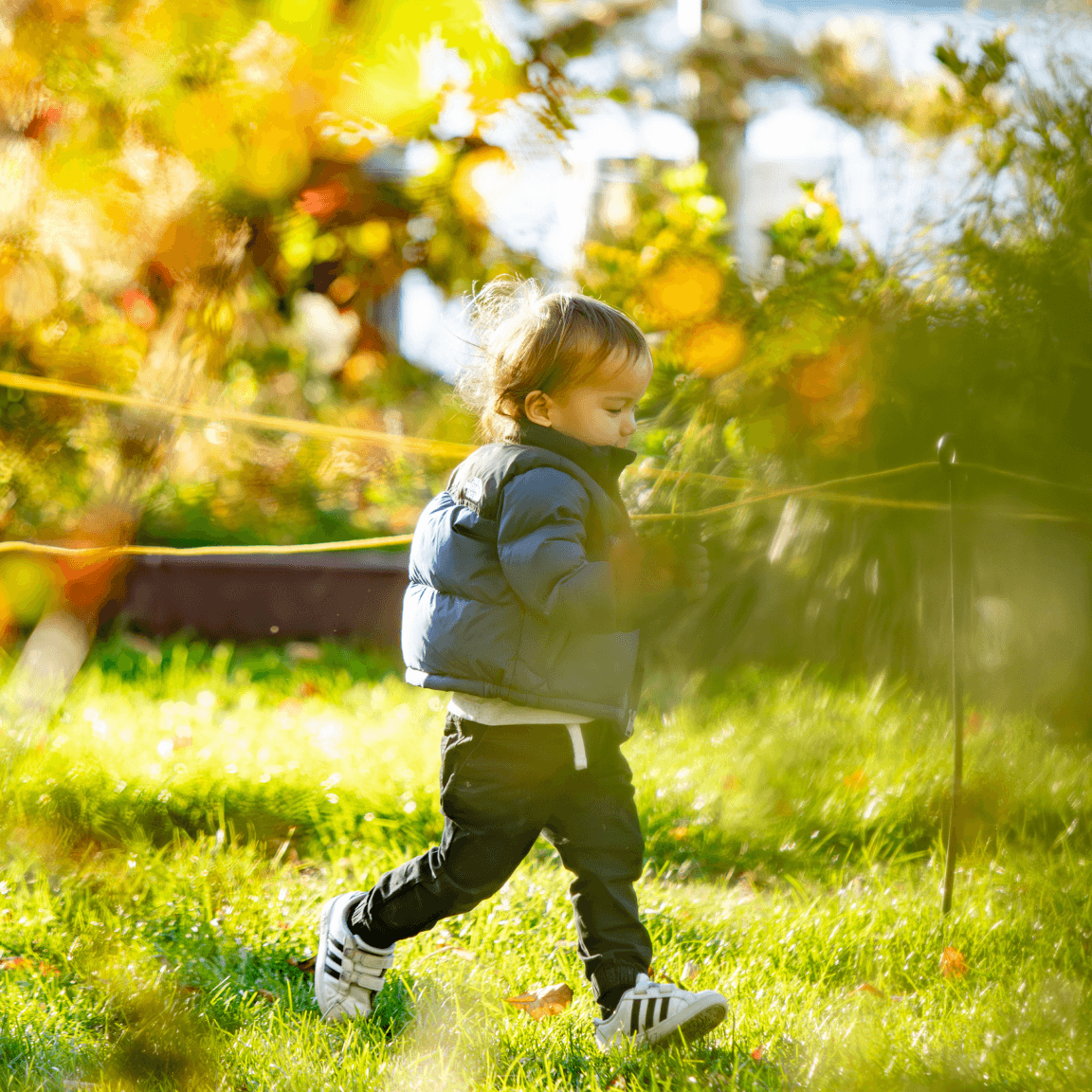 Young boy running in Williamsburg, Brooklyn